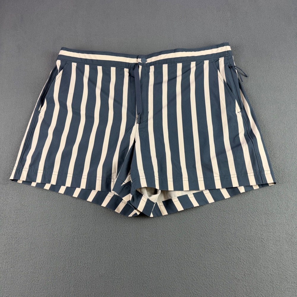 Western Rise Evolution Slim Fit Shorts Mens XL Navy White Stripe 5 Inseam Hybrid